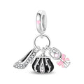 Fashion Handbag, Heel & Champagne Glass Dangle Charm