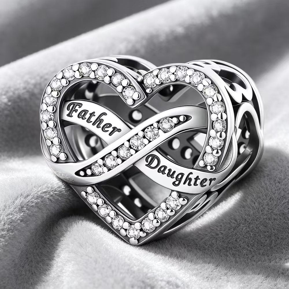 Father Daughter Heart Infinity Charm