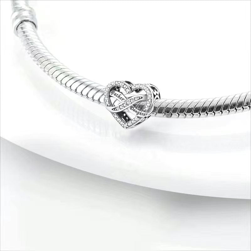 Father Daughter Heart Infinity Charm
