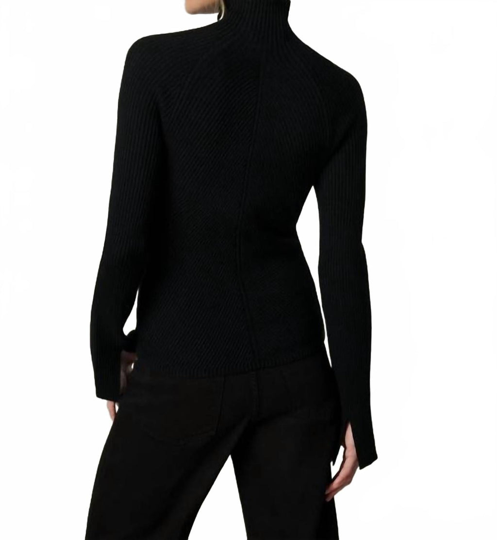 Palmer Turtleneck Top In Black