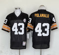 Men's Pittsburgh Steelers Troy Polamalu Mitchell & Ness Black Legacy Replica Jersey1