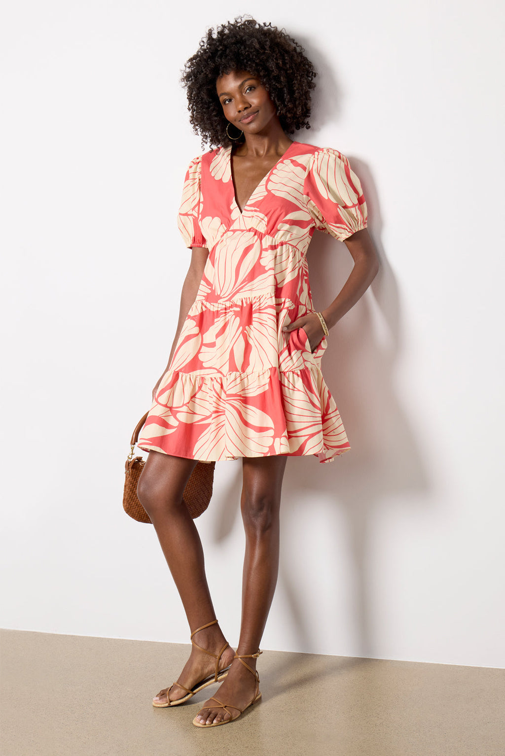 Women's SS V Neck Mini Dress