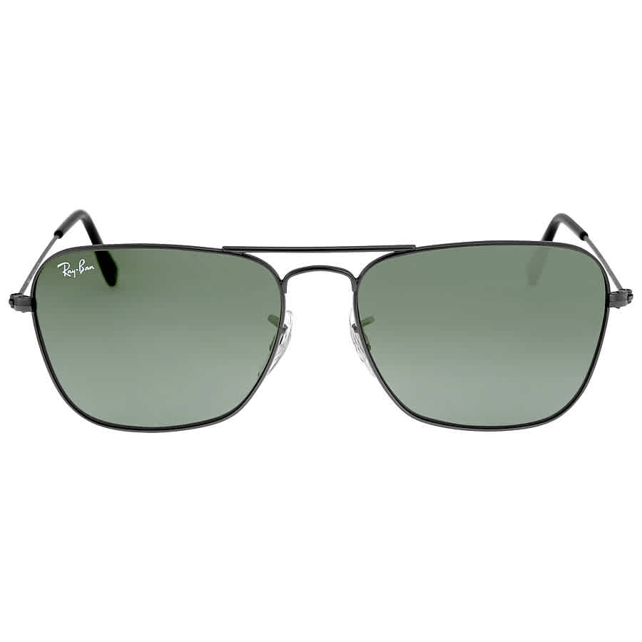Ray Ban Caravan Green Classic G-15 Square Unisex Sunglasses RB3136 004 55