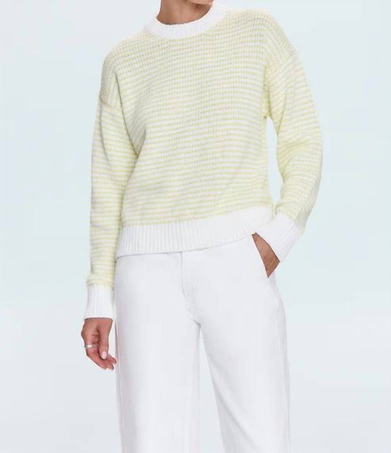 Aura Relaxed Crew Neck Sweater In Limeade