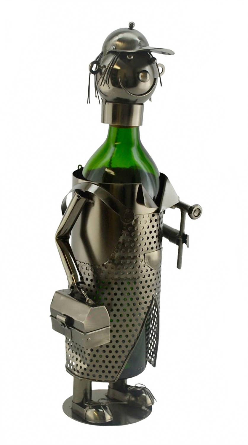 Handyman Wine Bottle Holder In Silver