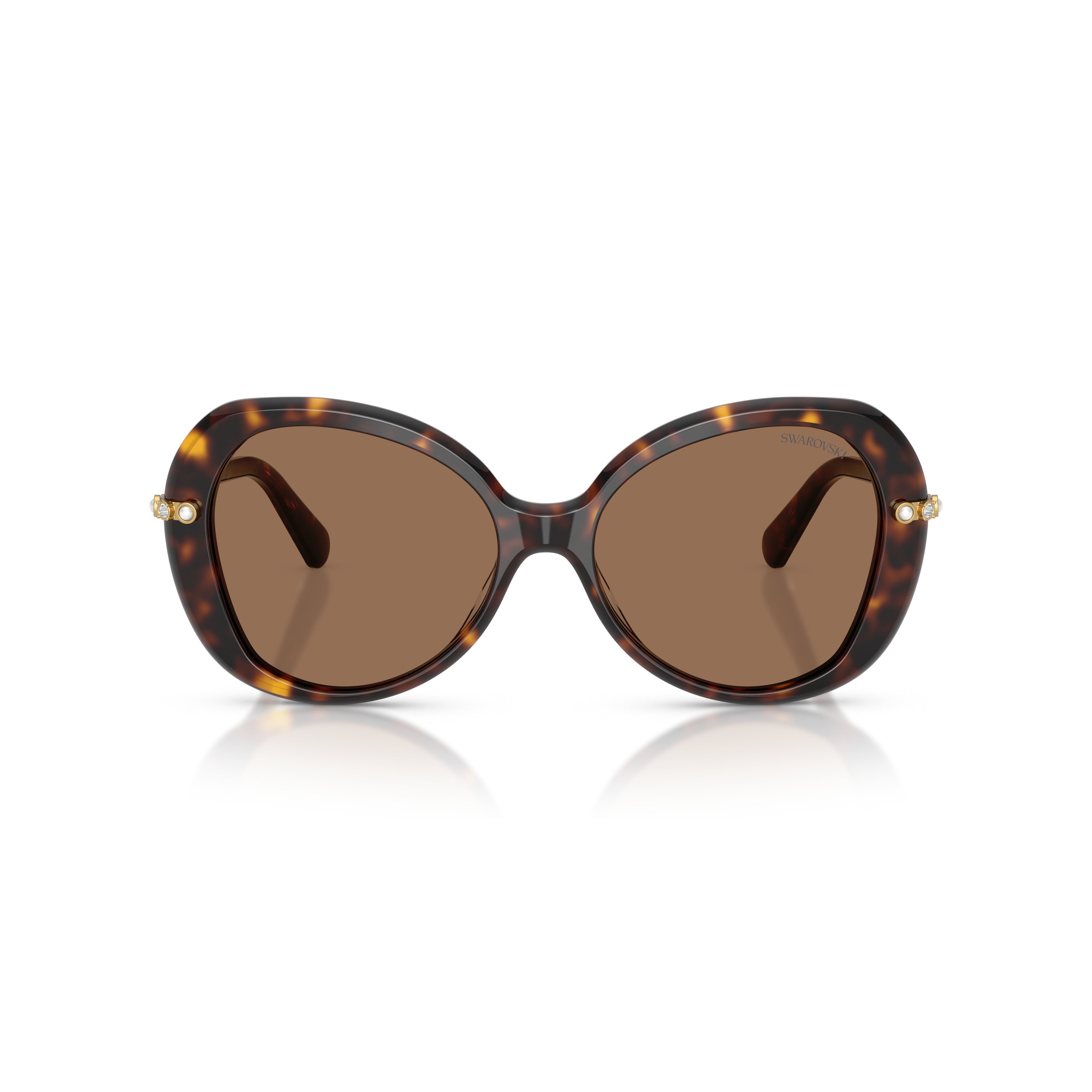 0Sk6059 Oversized Tortoiseshell Sunglasses with Crystal Accents
