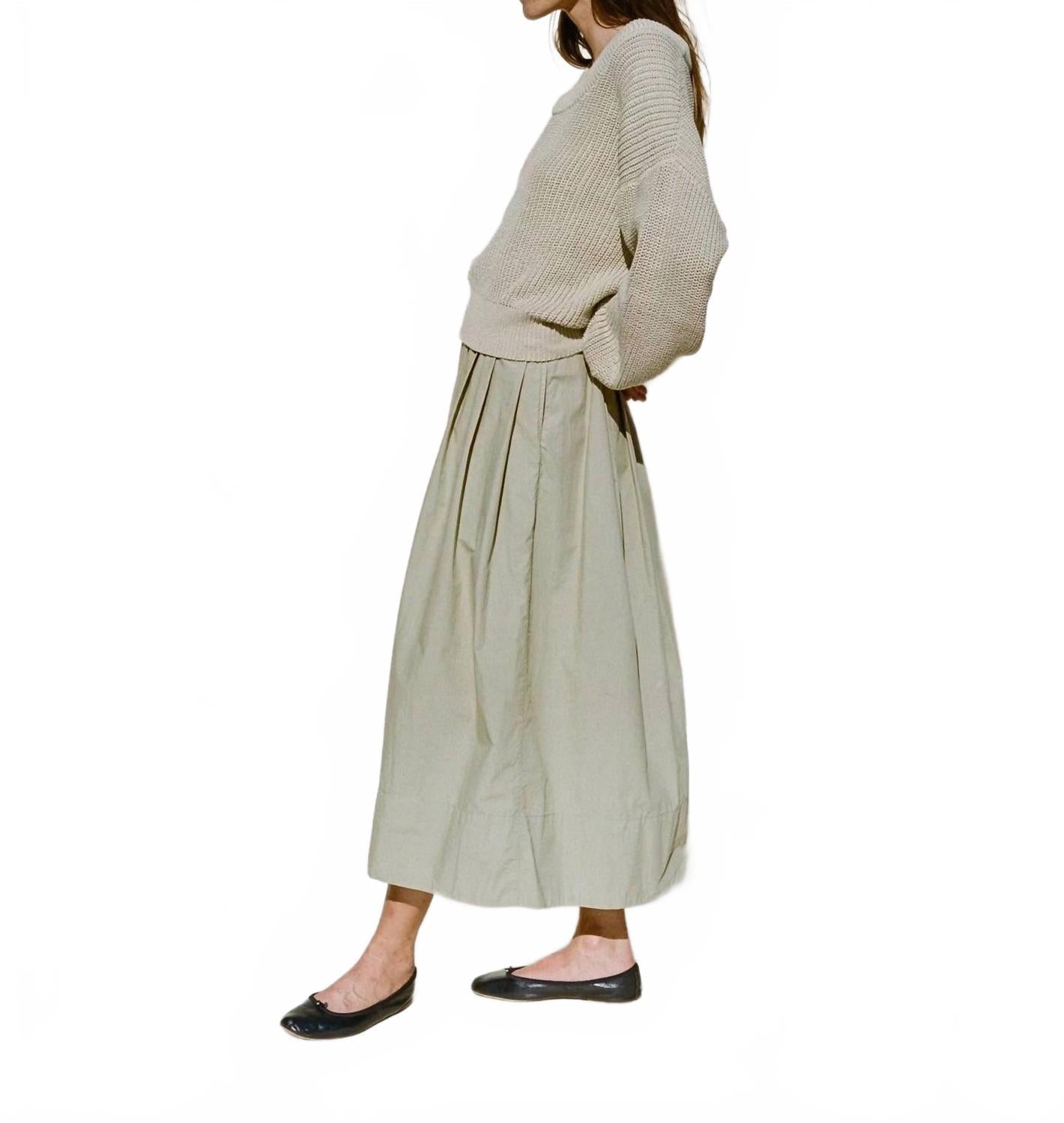 Bower Pleated Skirt In Greige