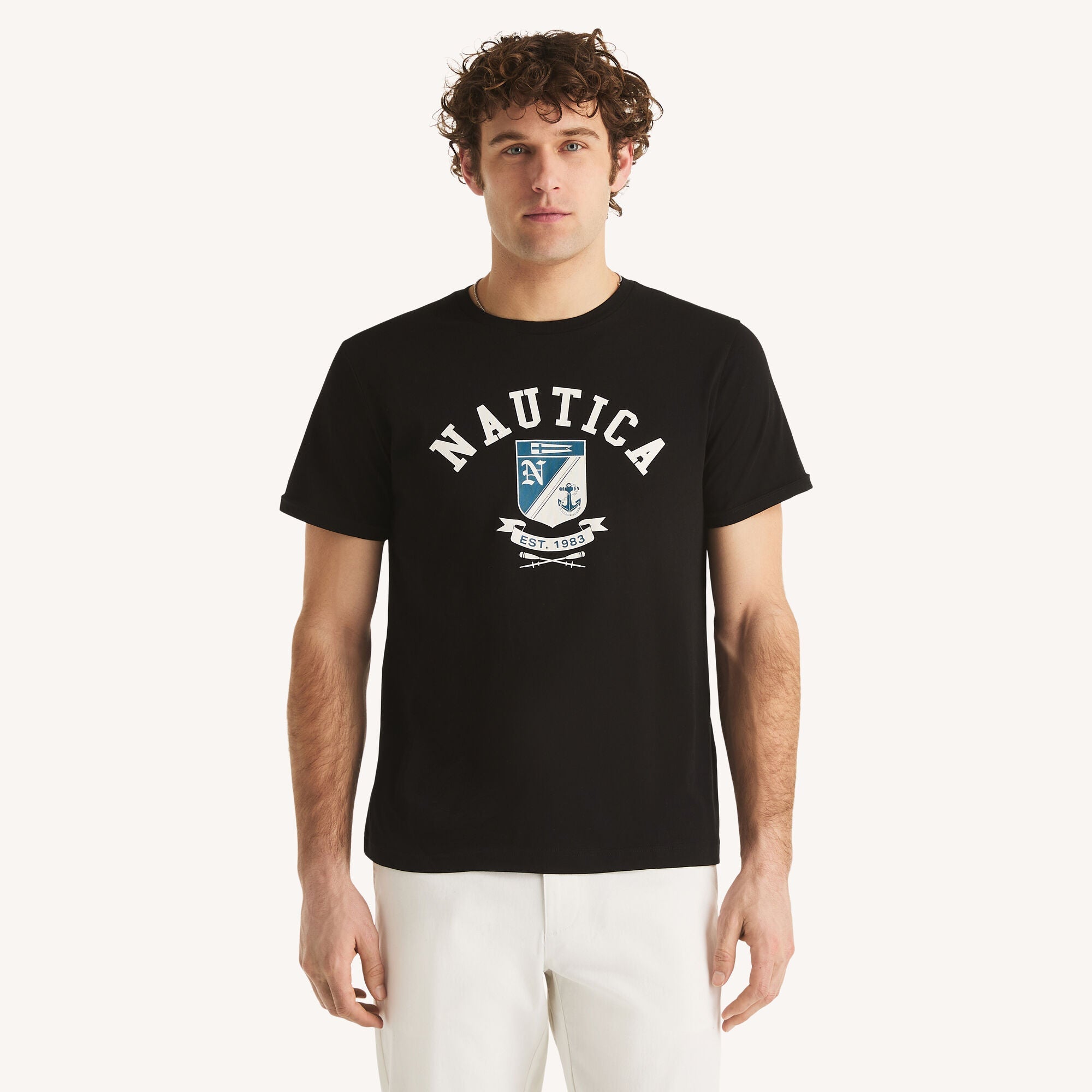 Nautica Mens Crest Logo Graphic T-Shirt