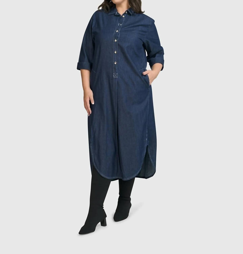 Joie Collared Dress In Denim