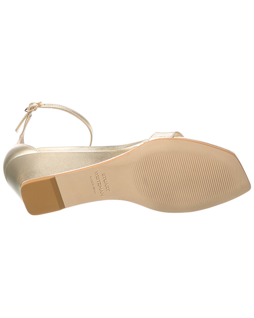 Stuart Weitzman Nudistcurve 50 Leather Wedge Sandal