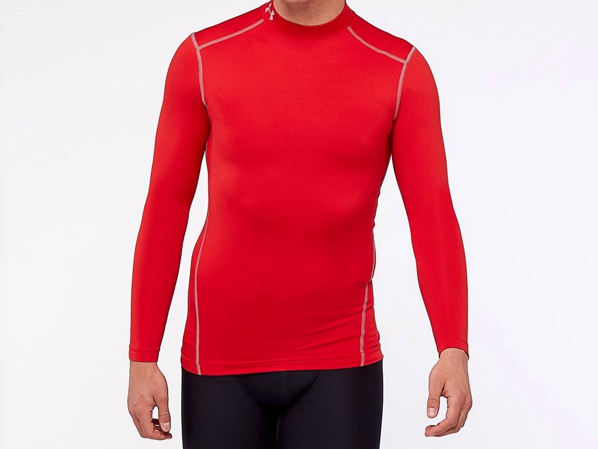 Coldgear Compression Mock Top In Red