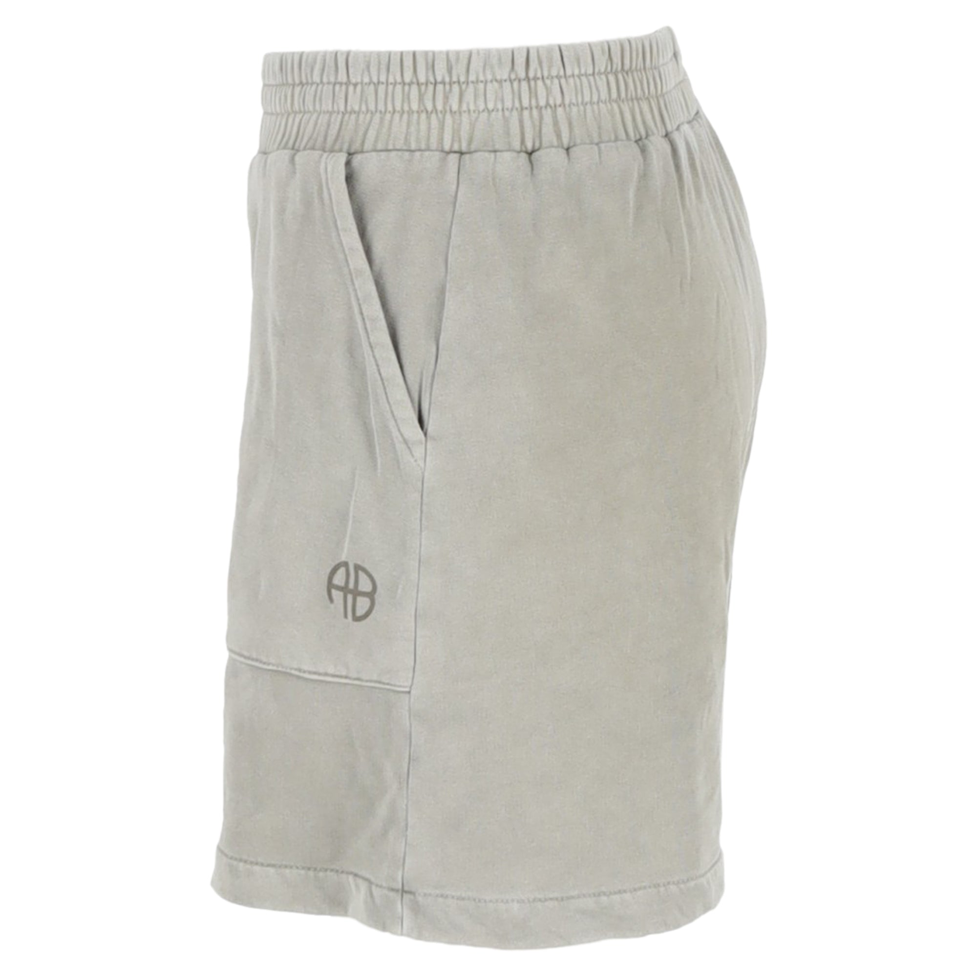 Anine Bing Elastic Waist Shorts in Grey Cotton