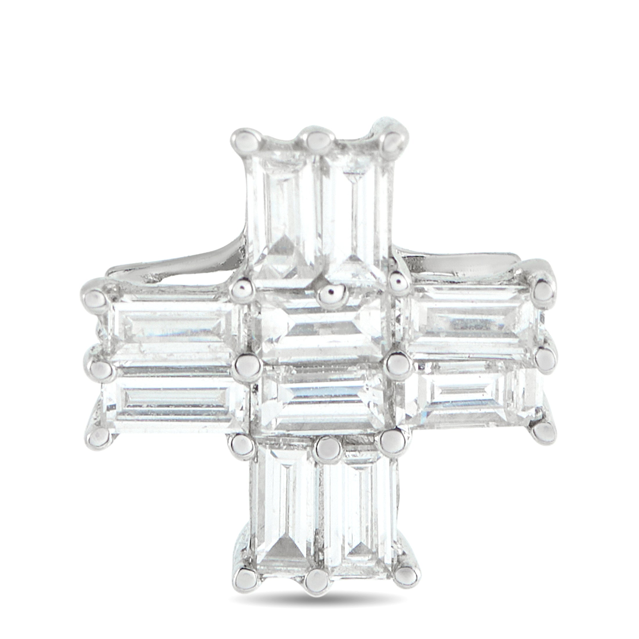 LB Exclusive 18K White Gold 0.50ct Diamond Cross Pendant MF16-041326