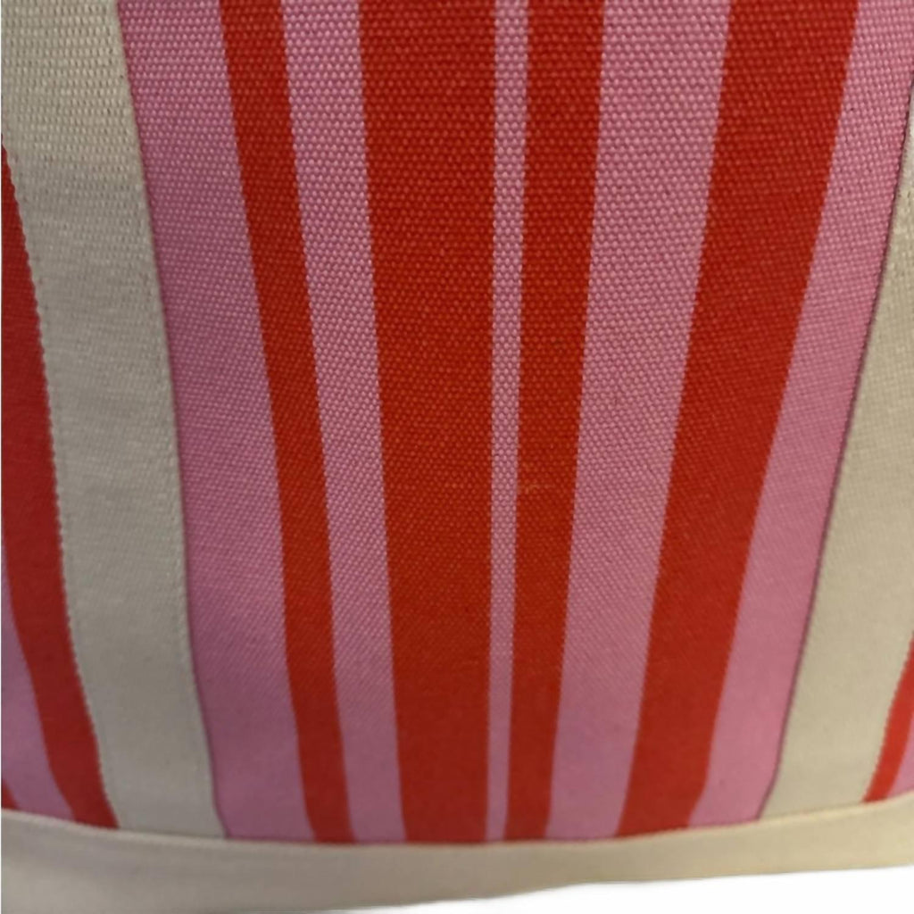 Women's Striped Tote Bag In Red And Pink
