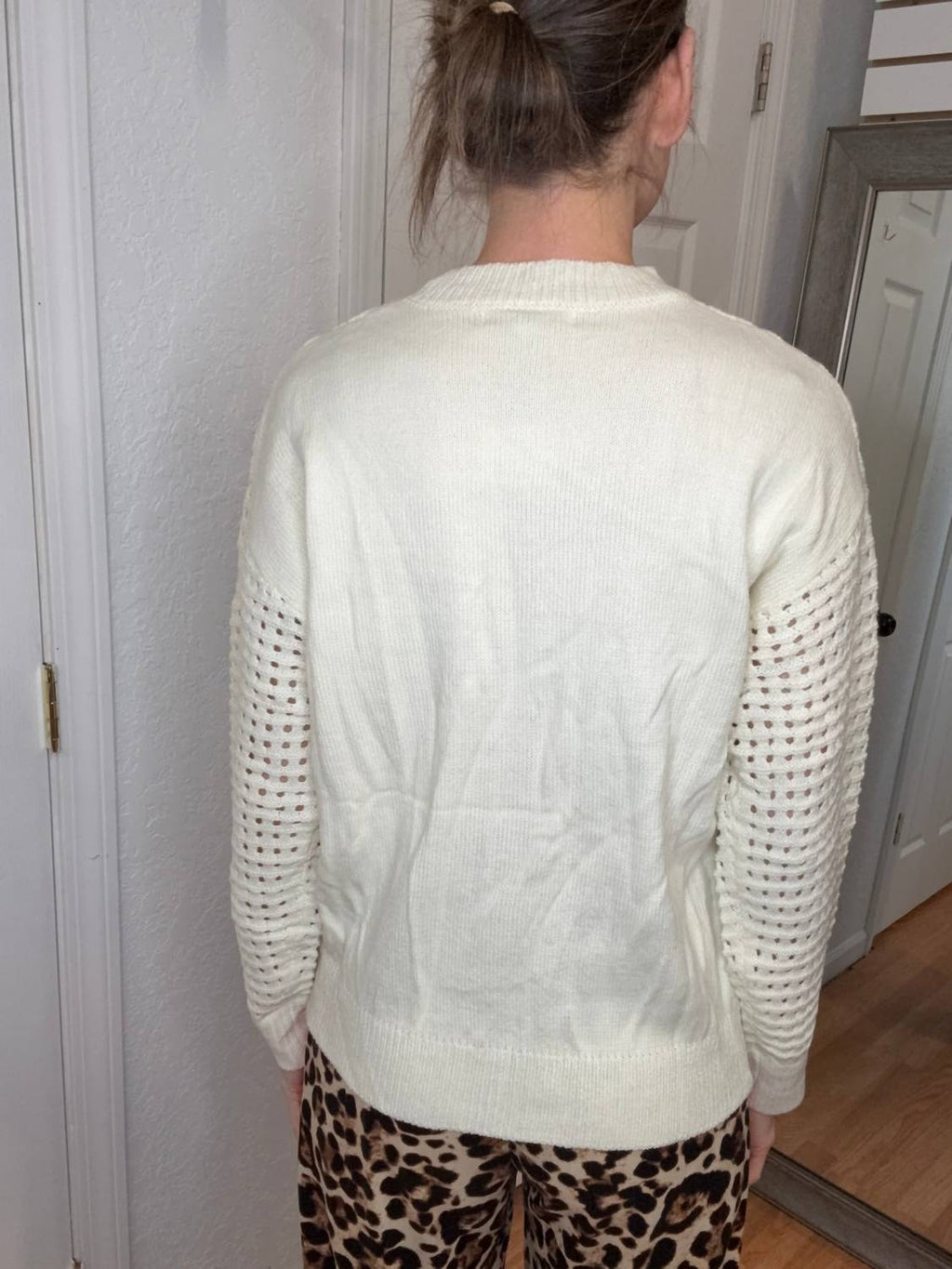 Jasmine Open Knit Sweater In Ivory