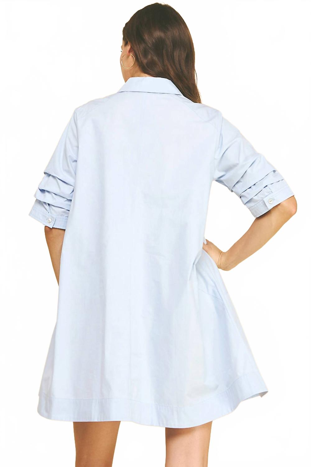Knee Length Dress In Light Blue