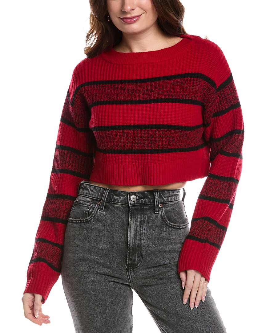 RE/DONE Crop Boatneck Wool Pullover