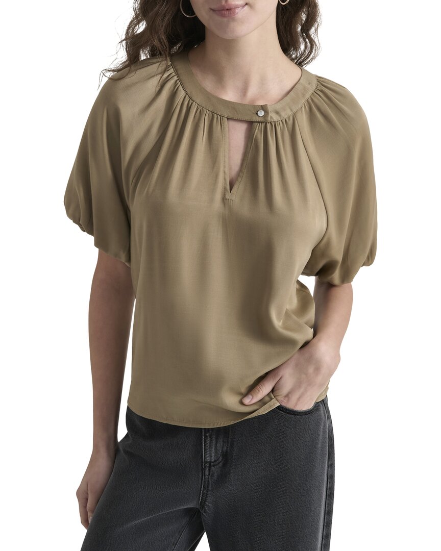 DKNY Bubble Sleeve Slub Top
