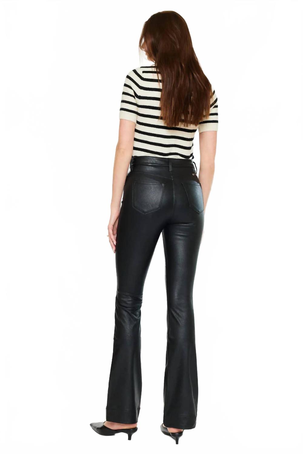 High Rise Bootcut Leather Jean In Black