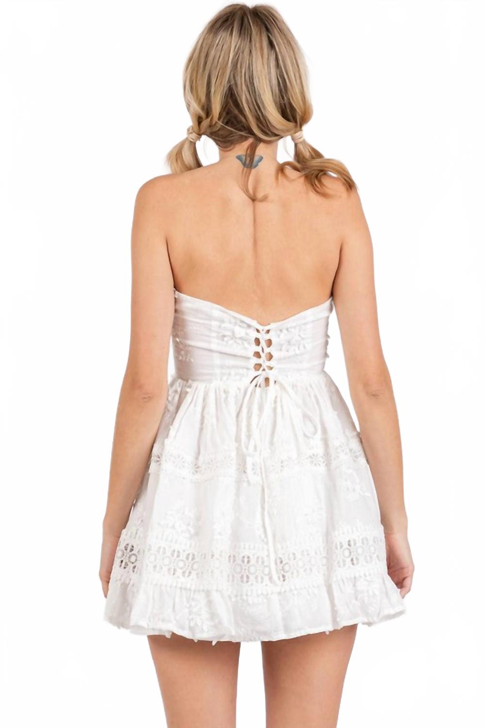 Spring Feeling Eyelet Mini Dress In White