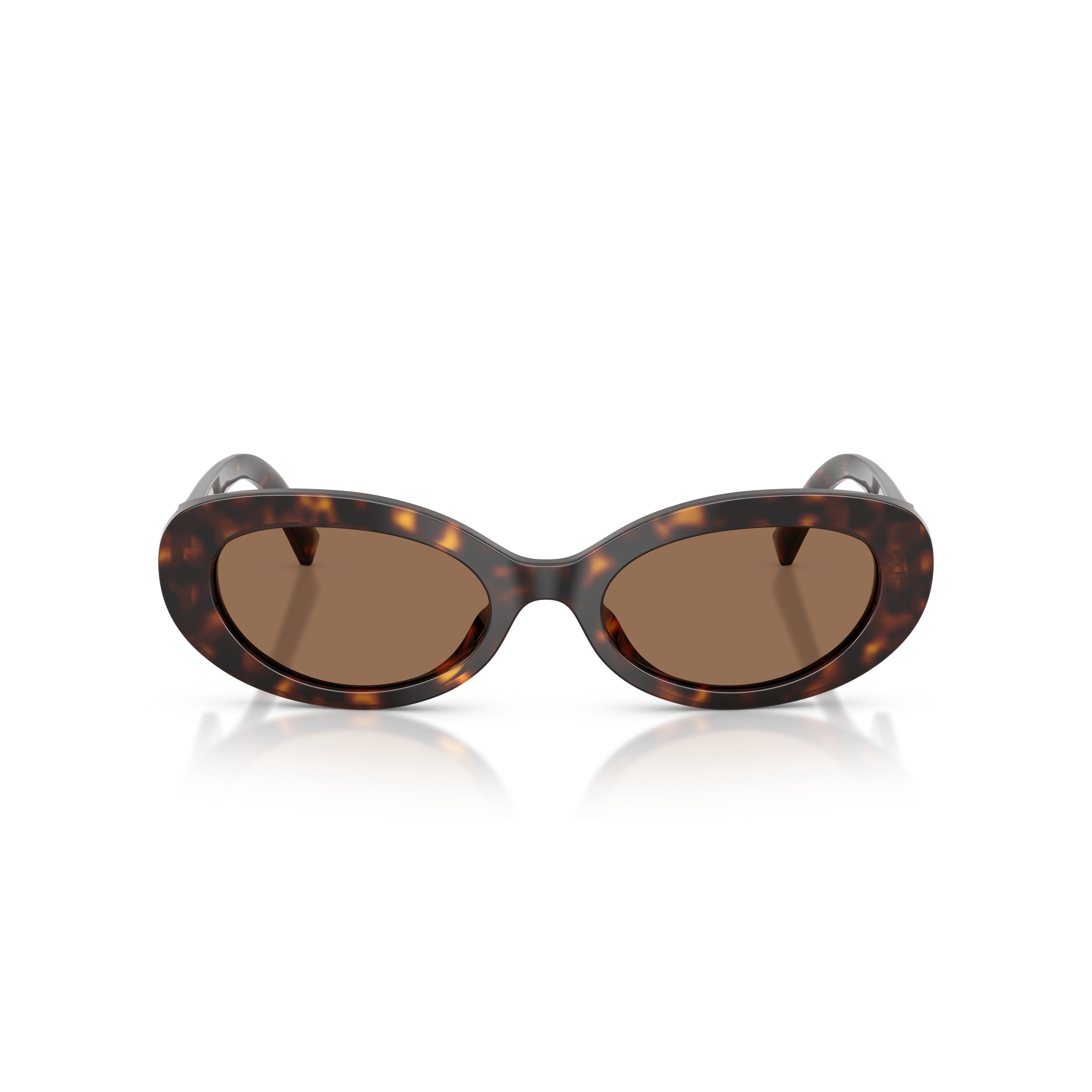 0Dg4537 Tortoiseshell Oval Sunglasses with Gold Heart Emblem
