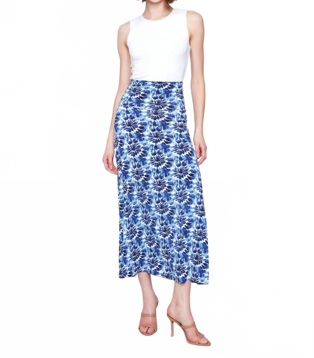 Removable Straps Two Way Midi Skirt And Dress In Lily Print