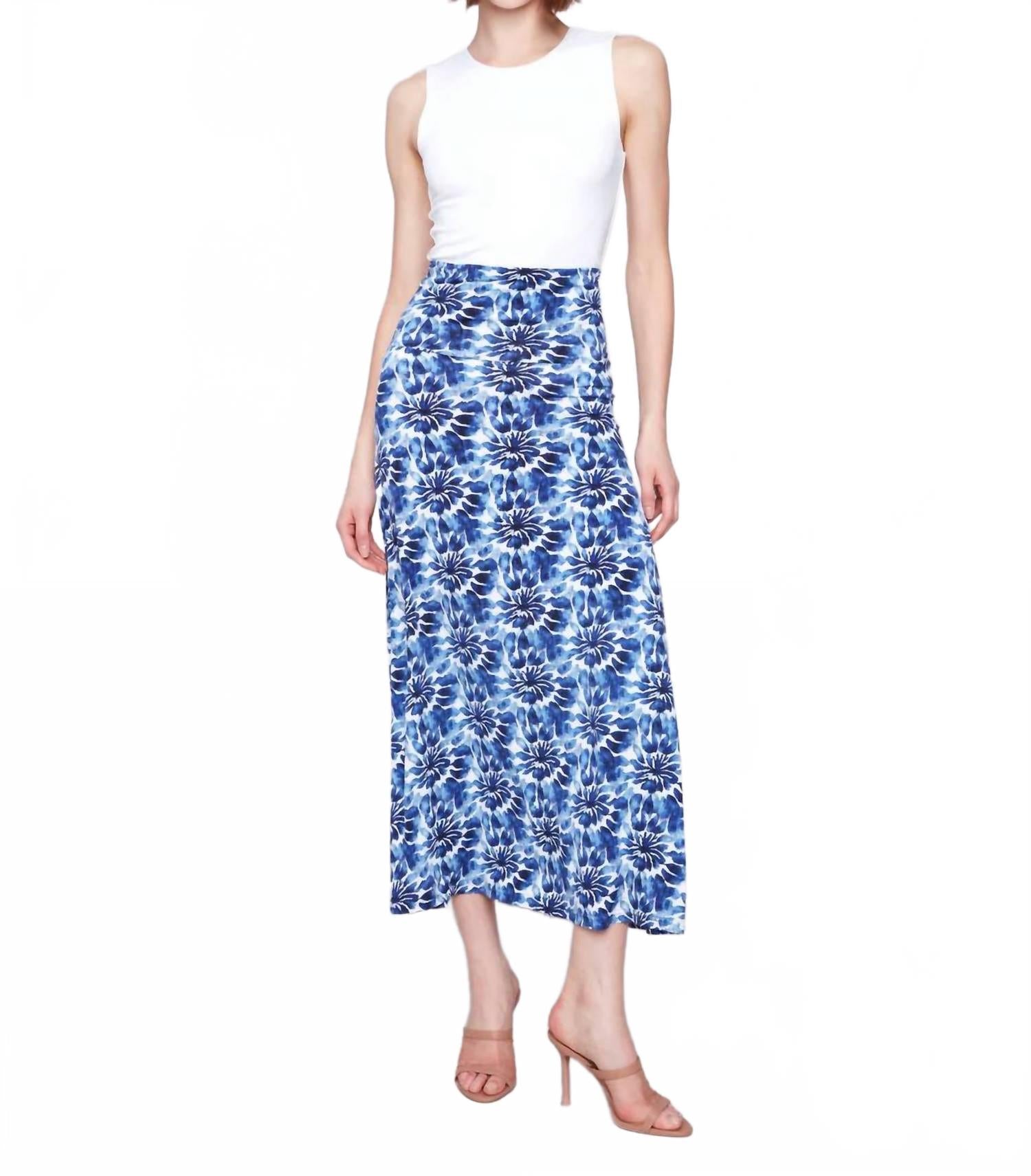 Removable Straps Two Way Midi Skirt And Dress In Lily Print