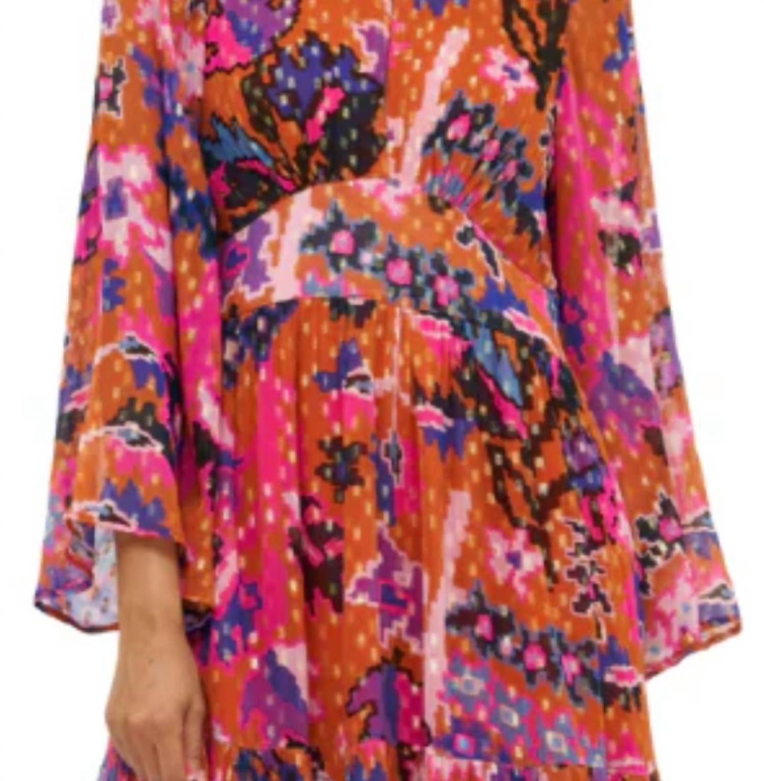 Balloon Waisted Maxi Dress In Pink