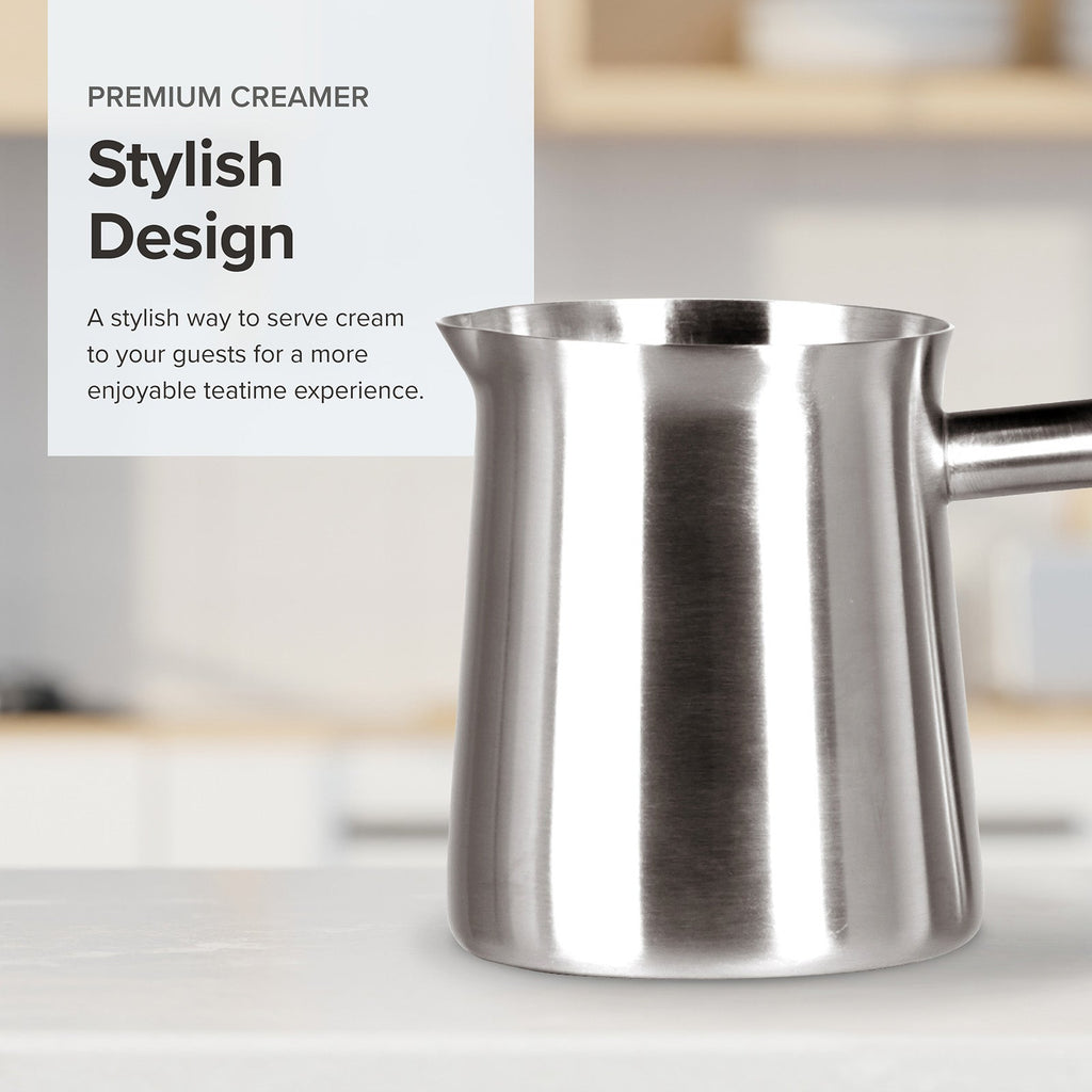 Frieling Milk Frothing Pitcher and Creamer, Brushed Stainless Steel Finish, 10-Ounce