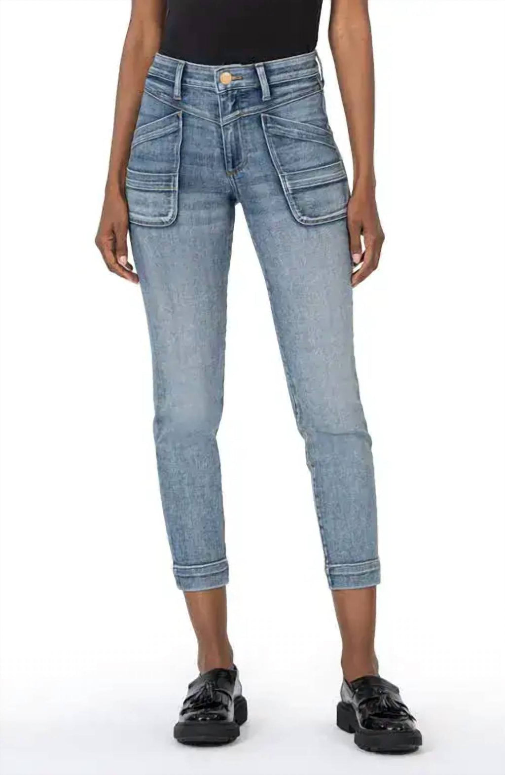 Reese High Waist Crop Skinny Jeans In Electric