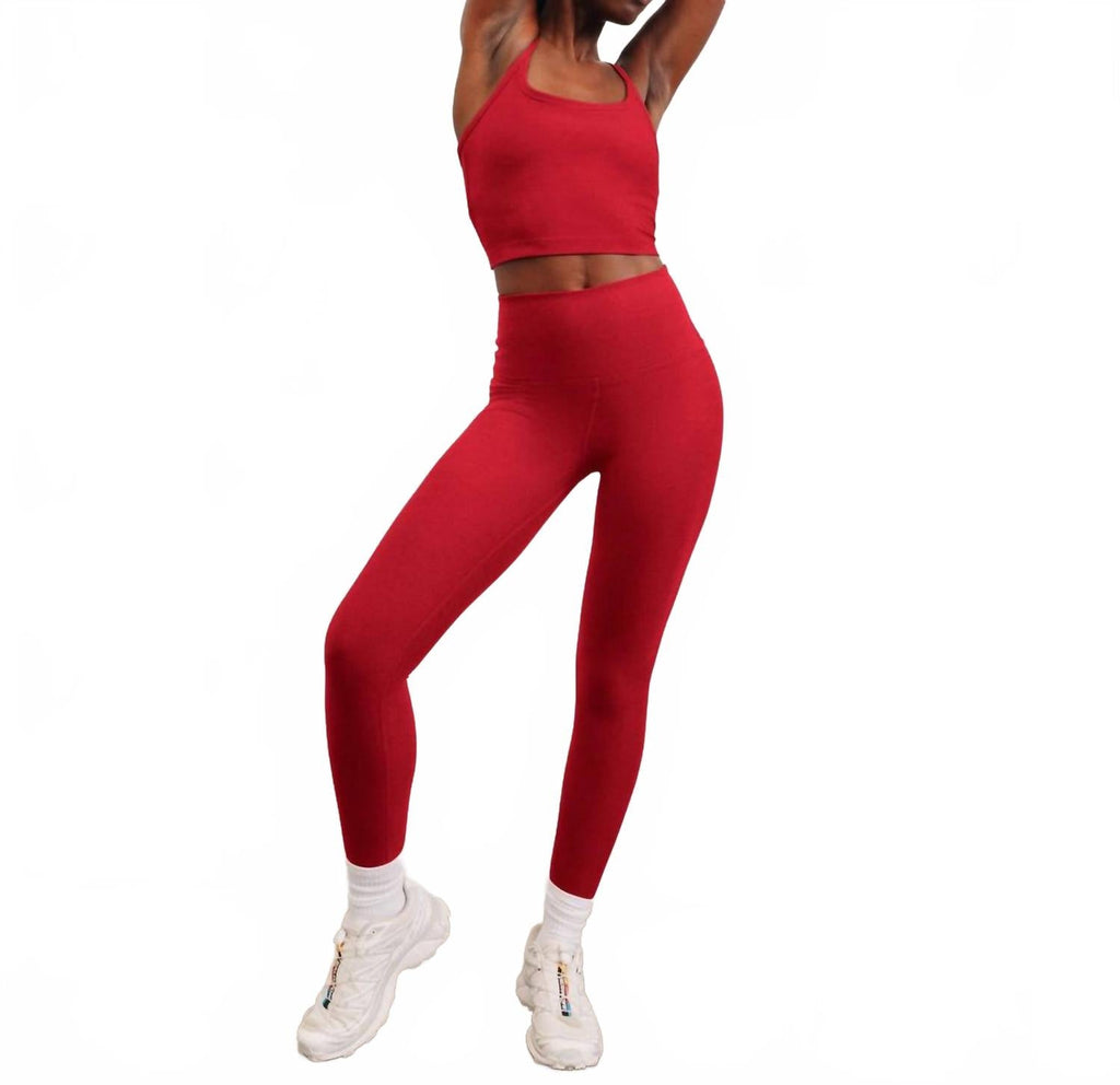Spacedye Caught In The Midi Highwaist Legging In Holly Red Heather