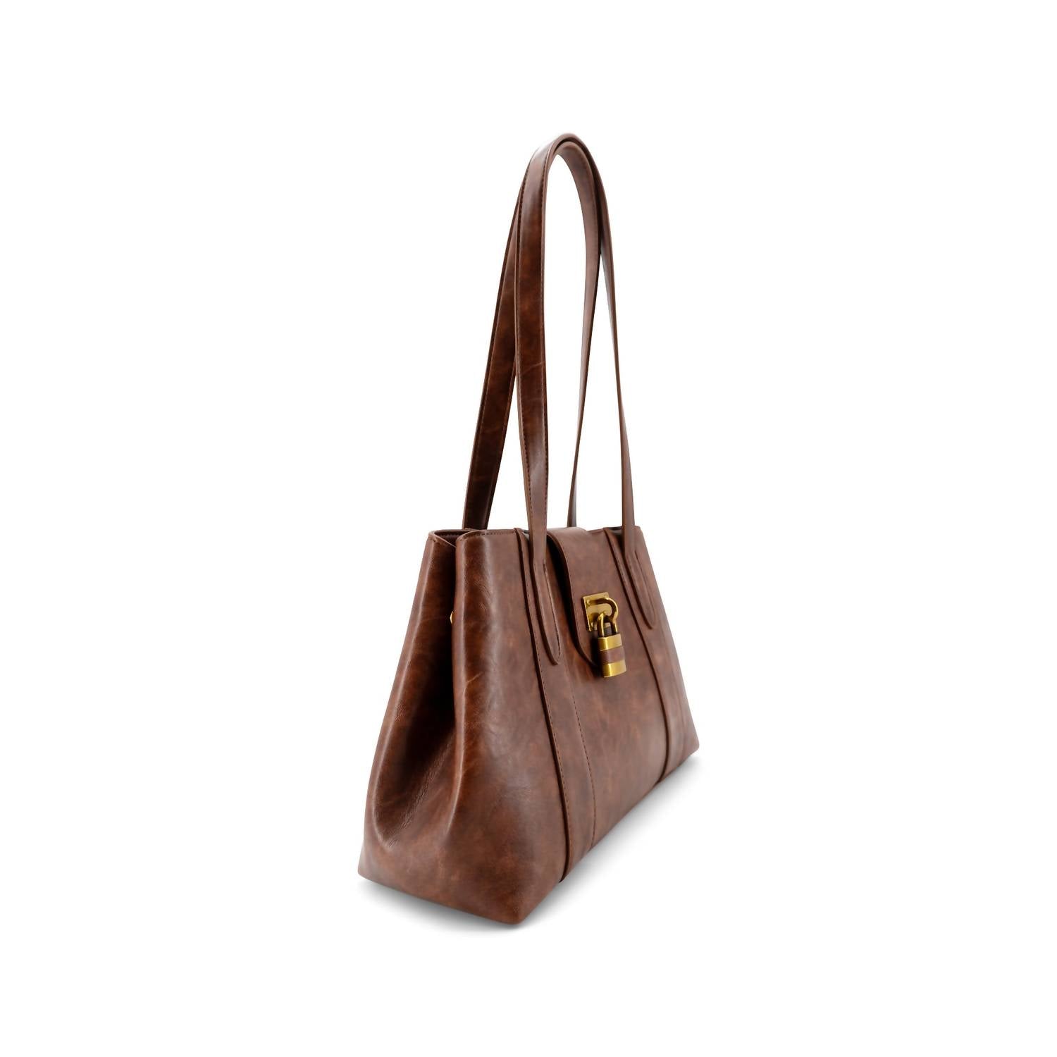 Women's Fiora Signature Lock Satchel In Brown
