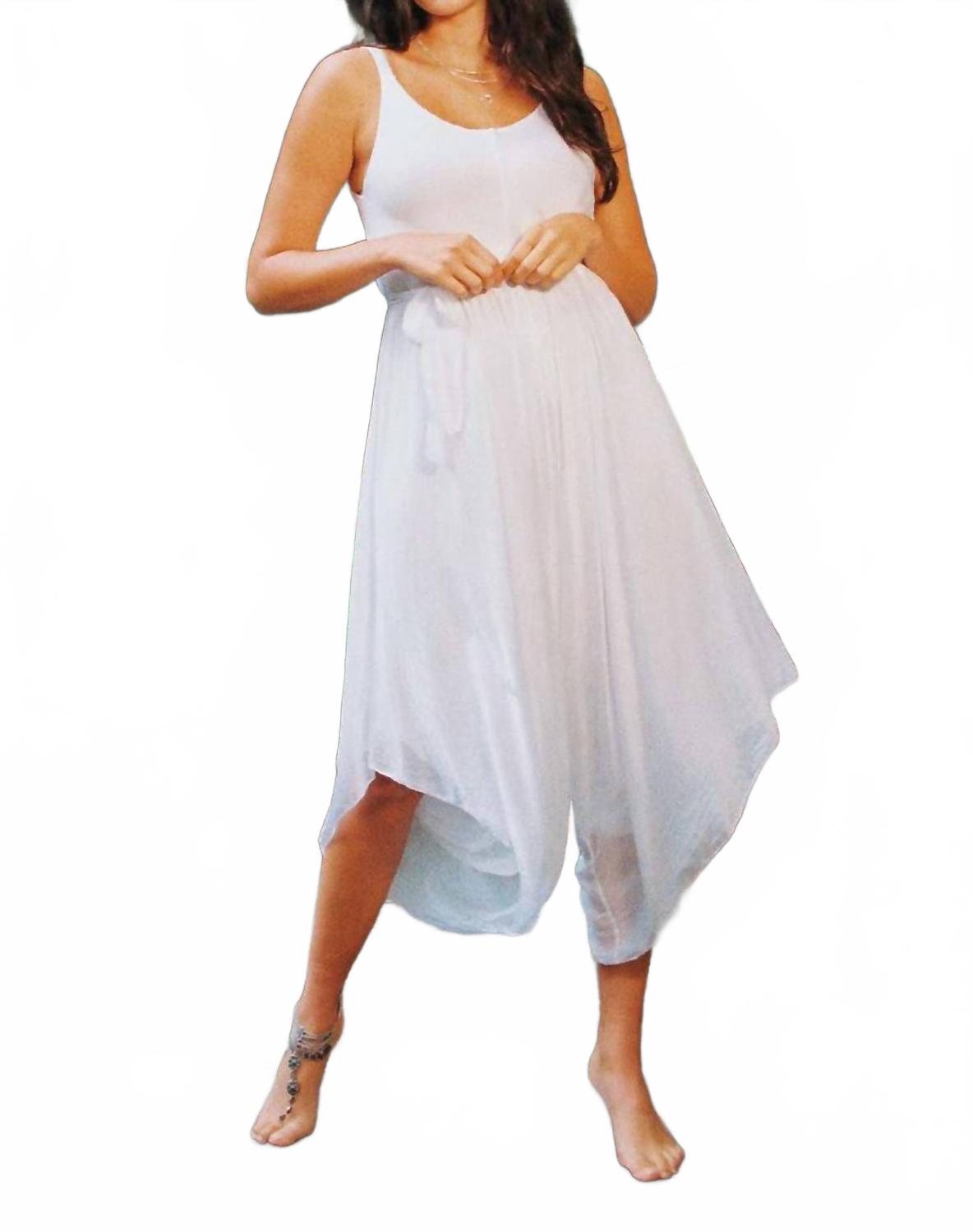 Nova Italian Silk Jumpsuit In White