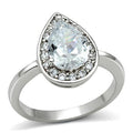Rhodium Brass Ring with AAA Grade CZ in Clear