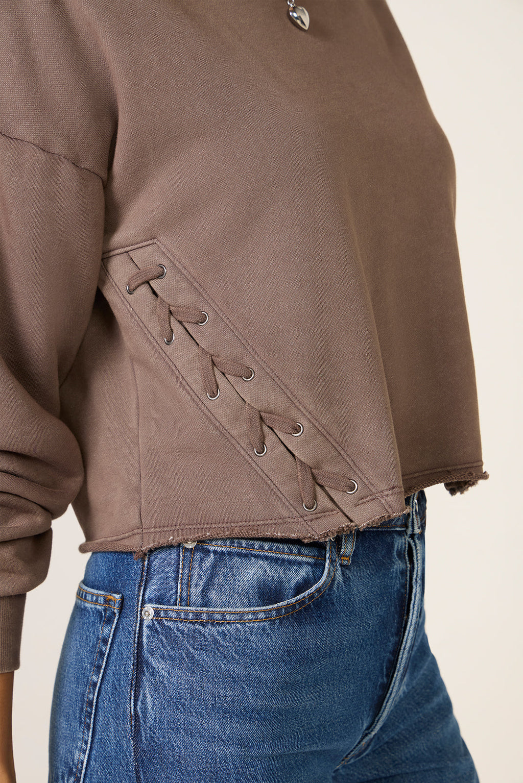 Women's Amelia Side Lace Up Sweatshirt