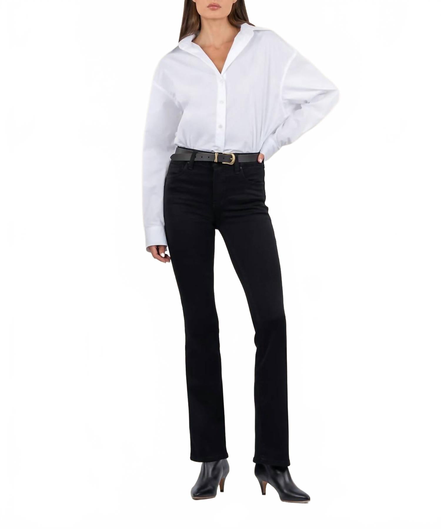 Natalie High Rise Bootcut Jeans In Black