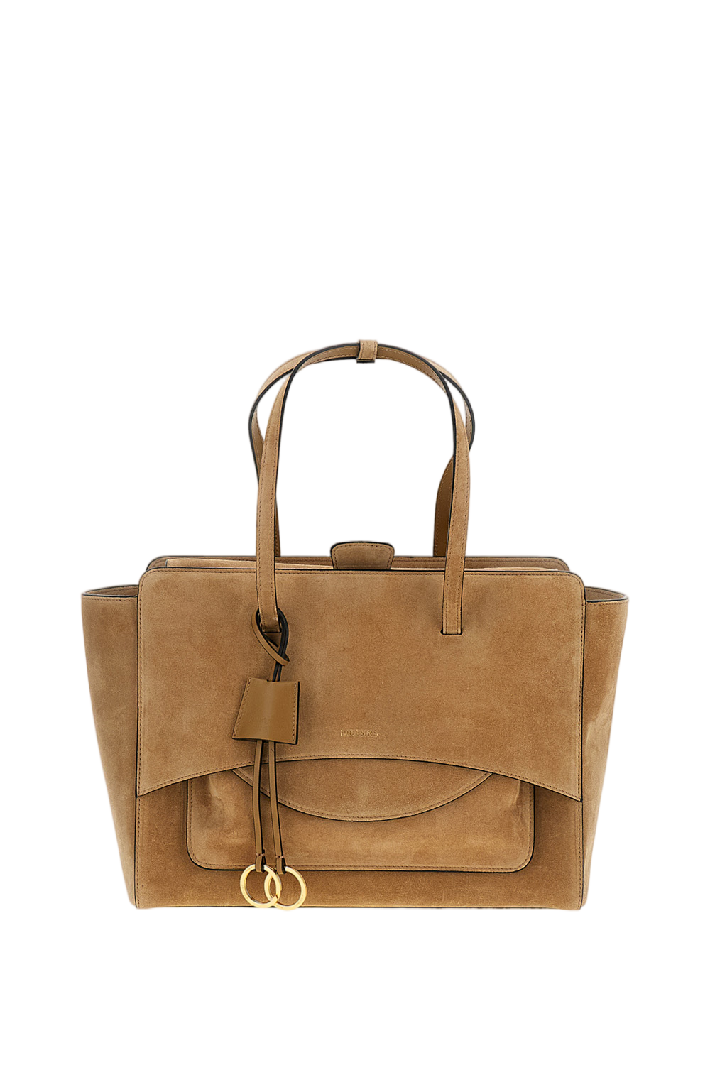 Camel Brown Flap L Suede Crossbody Bag