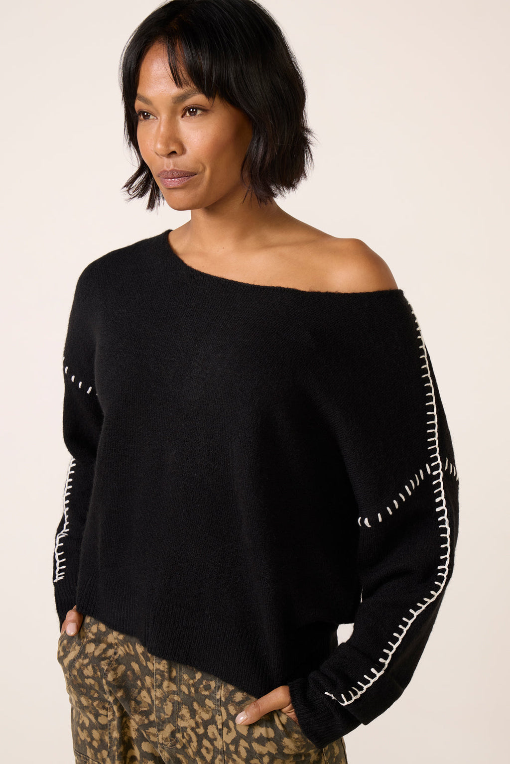 Women's Jessie Whipsitch Off Shoulder Sweater Top