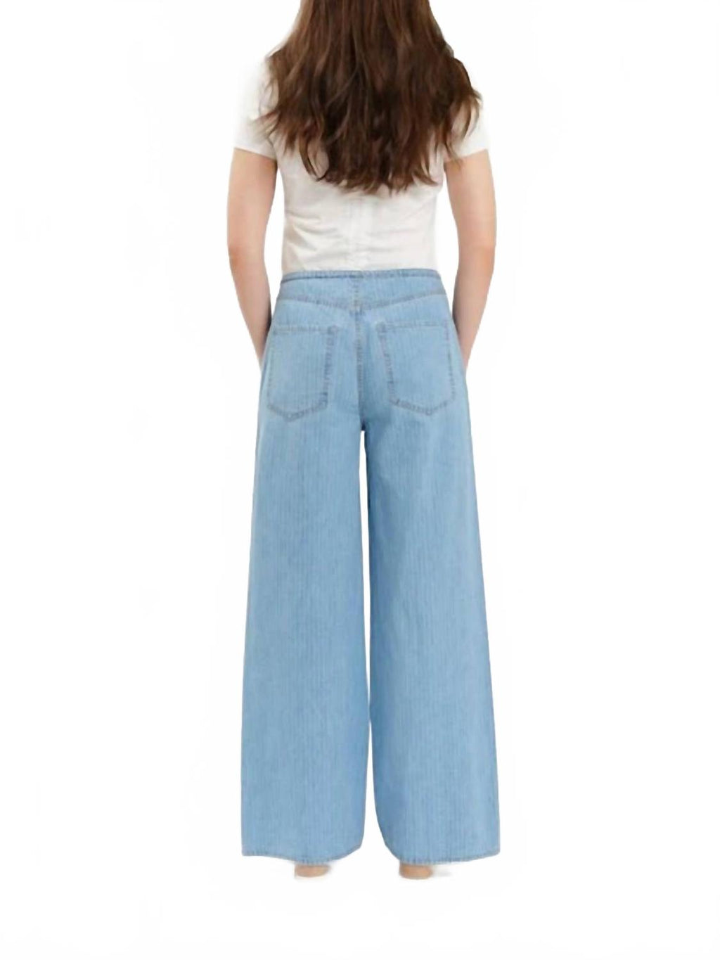 Madison Mid Rise Wide Leg Jeans In Blue