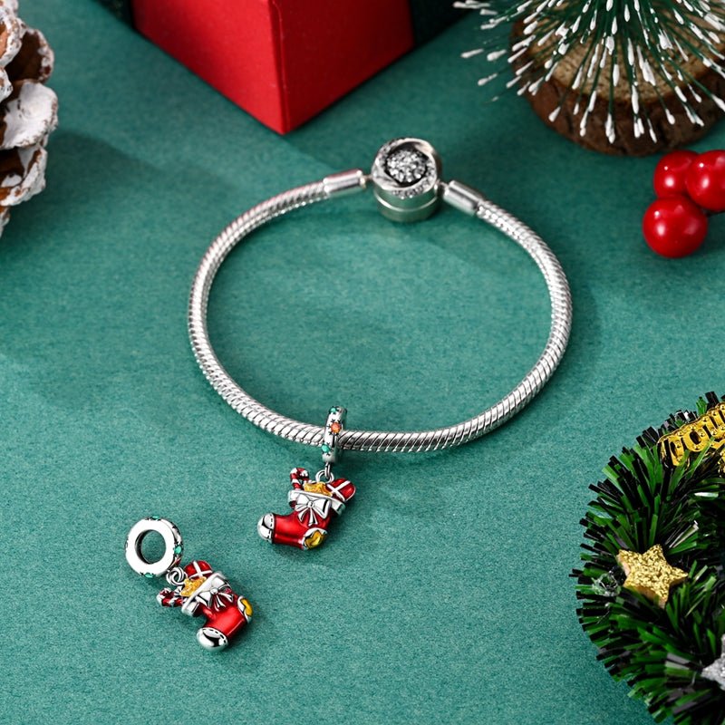 Festive Christmas Stocking Dangle Charm