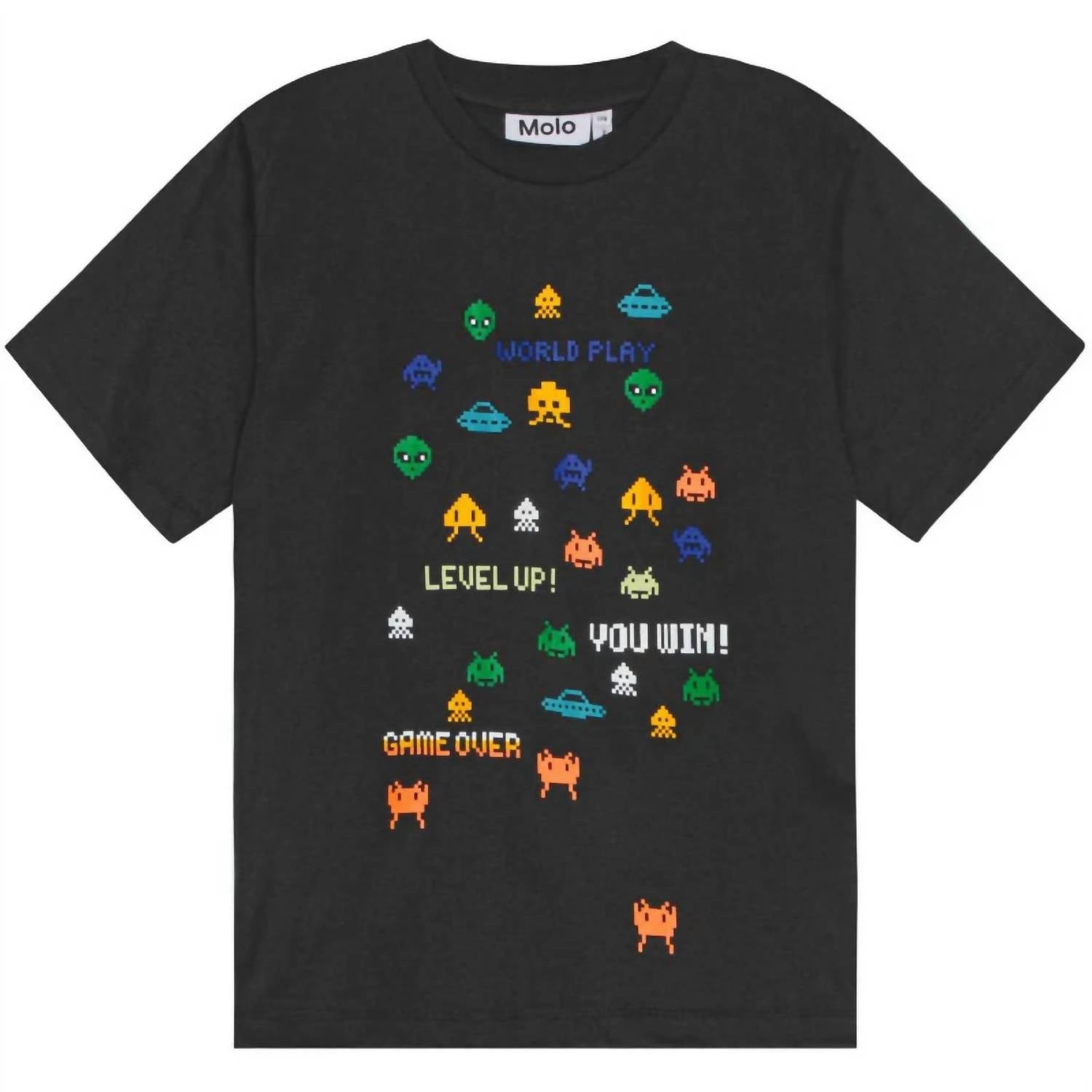 Boy's Riley Game Over Short Sleeve Tee In Black