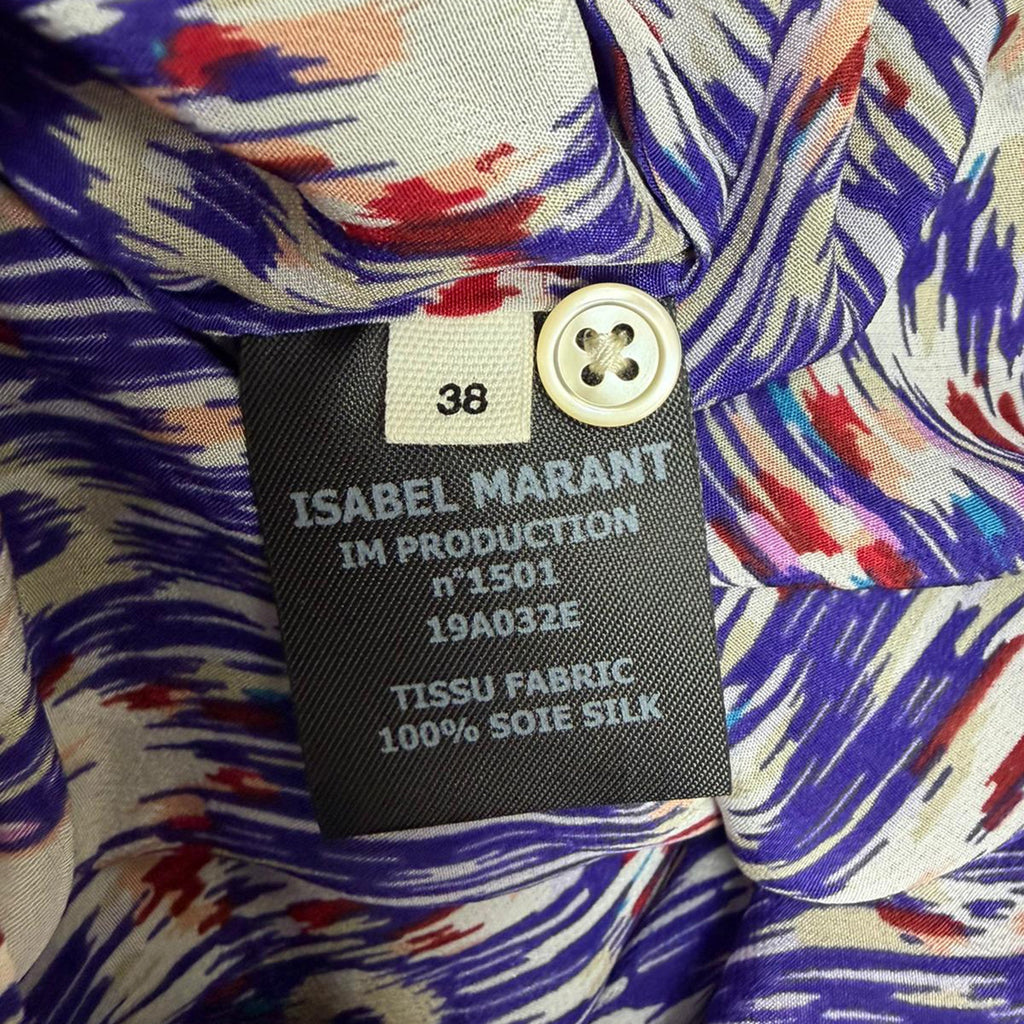Isabel Marant Etoile Printed Turtleneck Blouse in Multicolor Silk