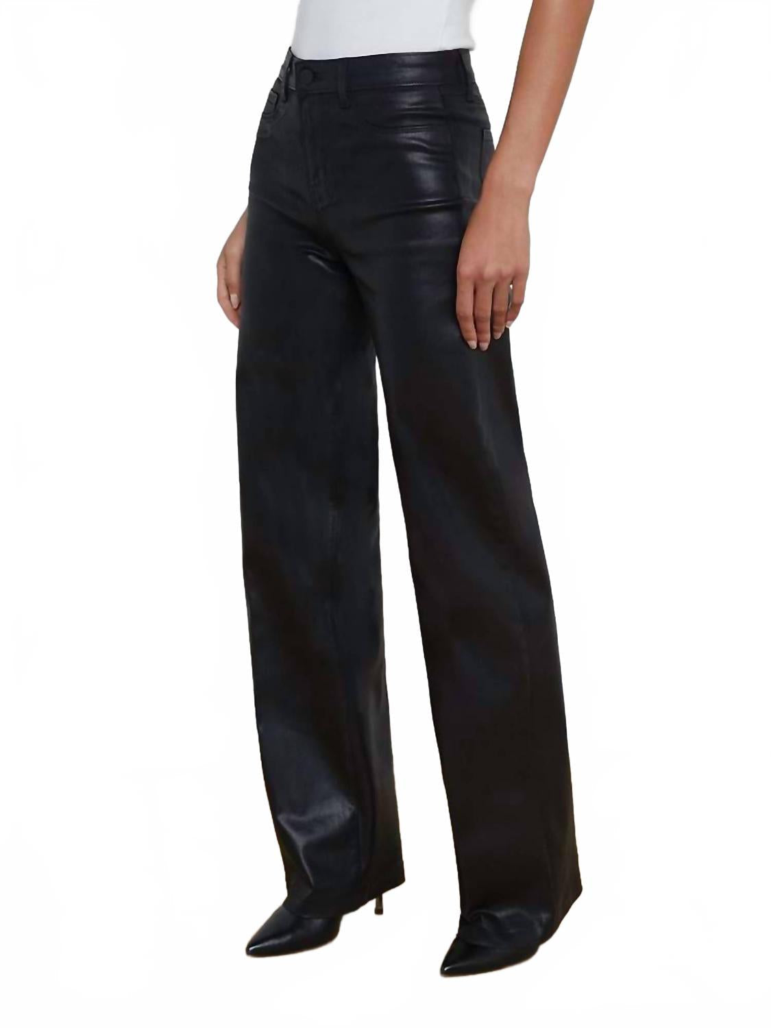 Clayton Coated Wide-Leg Jean In Noir