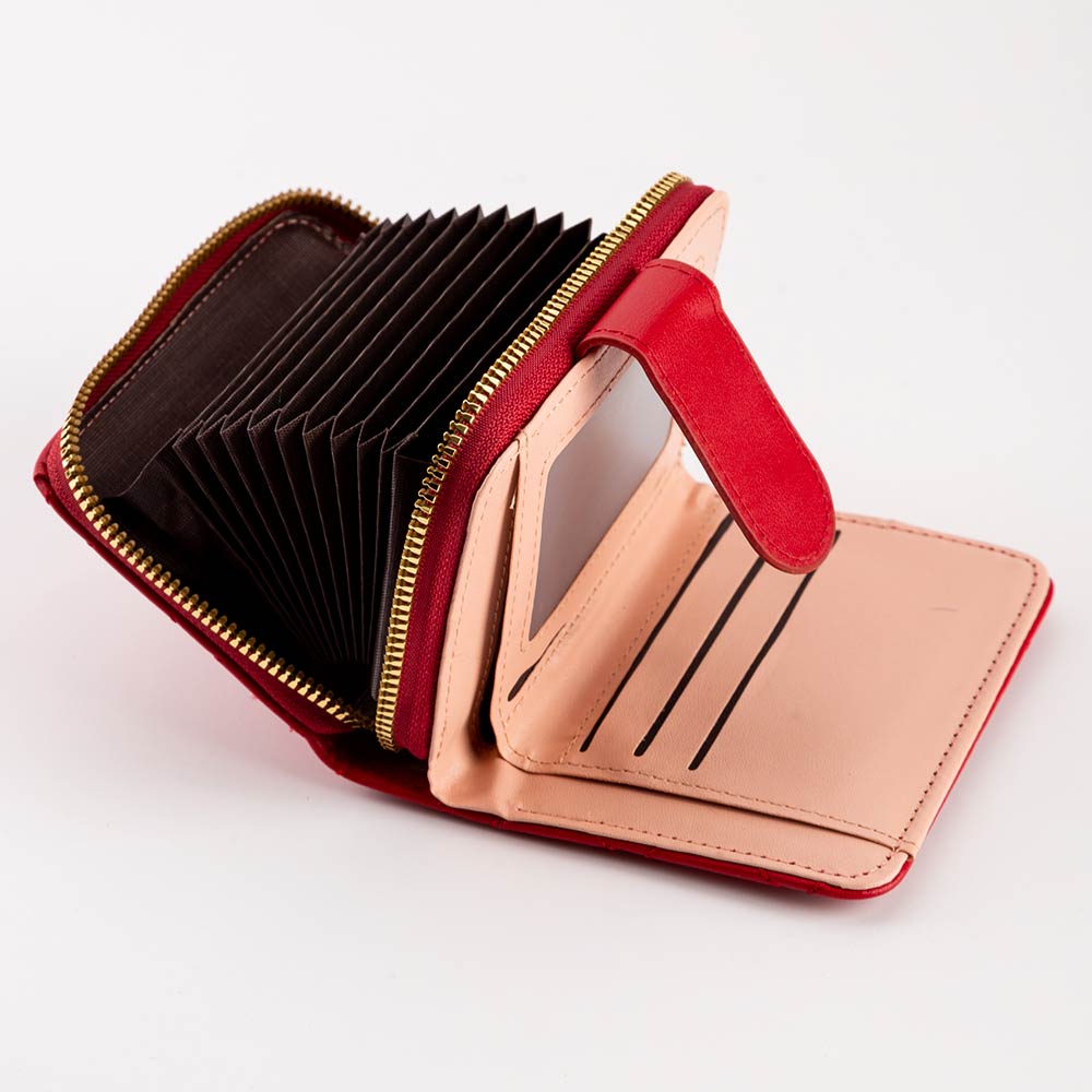 Faux Leather Compact Quilted Card Organizer Wallet