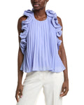 AMUR Halter Pleated Blouse