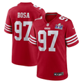 Men's San Francisco 49ers Nick Bosa #97 Scarlet Super Bowl LVIII Game Jersey1