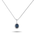 LB Exclusive Platinum 0.17ct Diamond and Sapphire Pendant Necklace MF03-041426