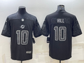 Men's Miami Dolphins Tyreek Hill #10 Black RFLCTV Limited Jersey1