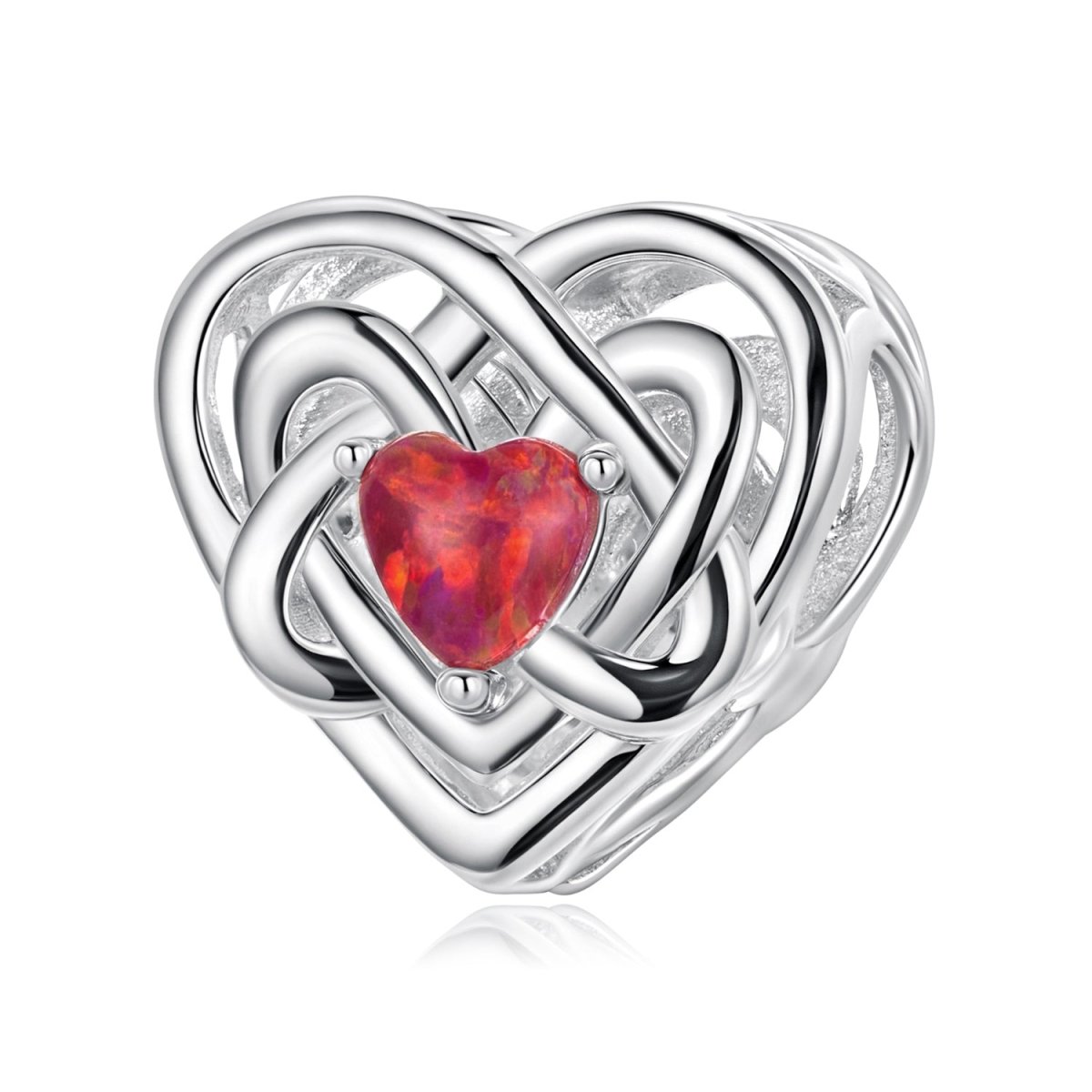 Fiery Opal Love Knot Charm