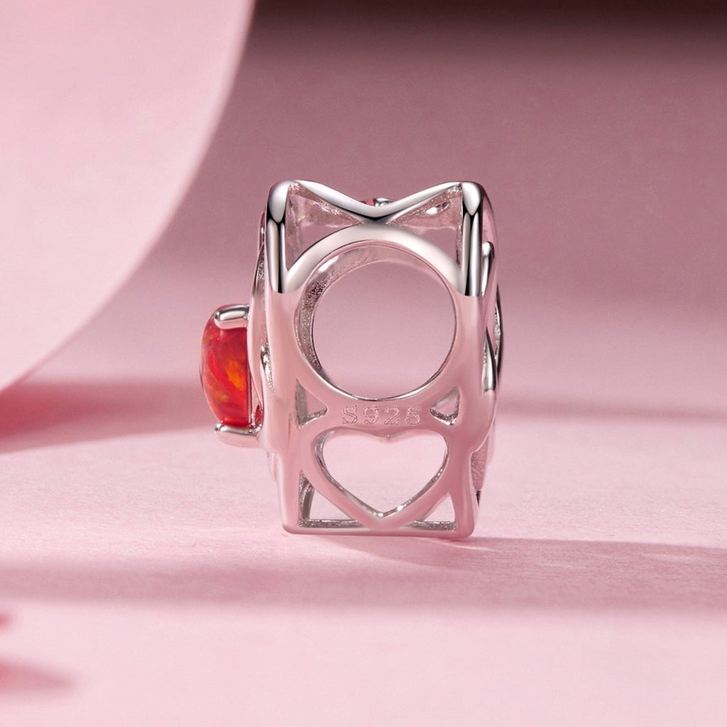 Fiery Opal Love Knot Charm